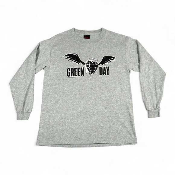 Vintage Green Day Shirt Youth EXTRA LARGE Gray American Idiot Band Punk Y2K - Picture 1 of 6